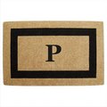 Nedia Home Nedia Home 02080P Single Picture - Black Frame 30 x 48 In. Heavy Duty Coir Doormat - Monogrammed P O2080P